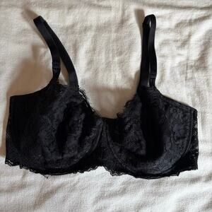 Victoria's Secret Dream Angels Push‎ Up Without Padding Black Lace Bra 38DDD